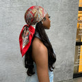 90*90cm Paisley Print Satin Hijabs for Women Luxury Square HeadScarf Bandana Cheveux Soft Neckerchief Hijab Hair Scarves