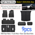 Car Floor Mats for Tesla Model Y Juniper 2025 2026 Front Rear Trunk Mat Non-Slip Cargo Liner Backrest Pads Left Right Hand Drive