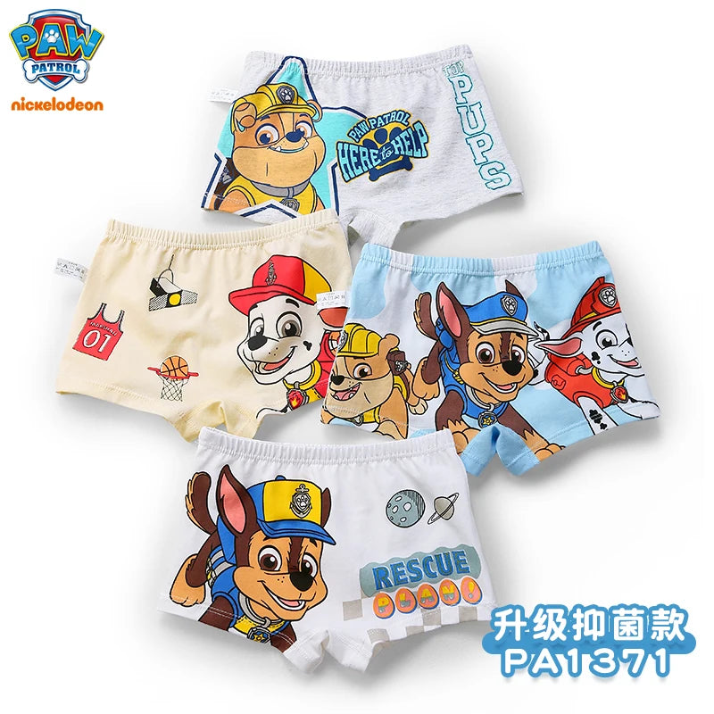 4PCS/Set 100% Genuine Paw Patrol KID's Printed Underpants Chase Rocky Marshall Rubble Briefs Underwear Boys Girls Birthday Gift