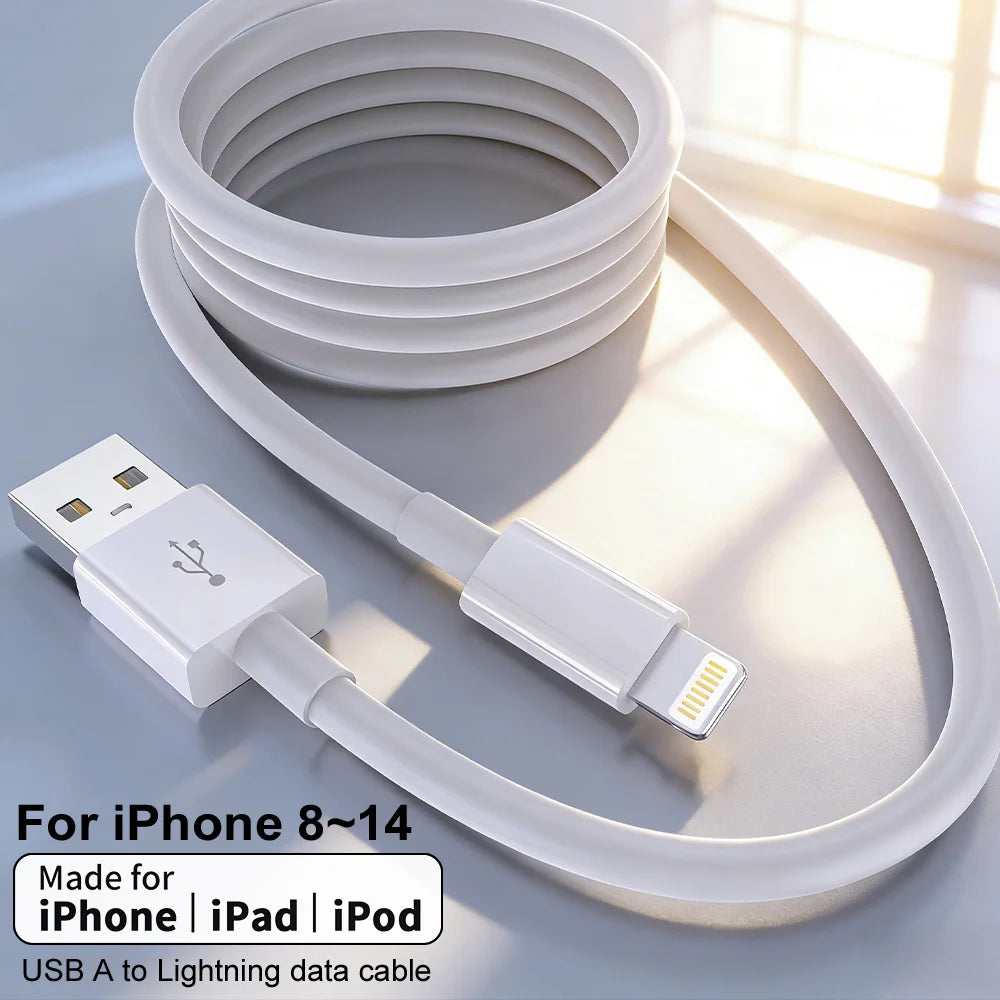 MFi Certification 3PCS USB To Lightning Cable For iPhone 14 13 12 Pro Max X XS XR 8 7 Plus iPad 2.4A Fast Charger Data Wire Cord