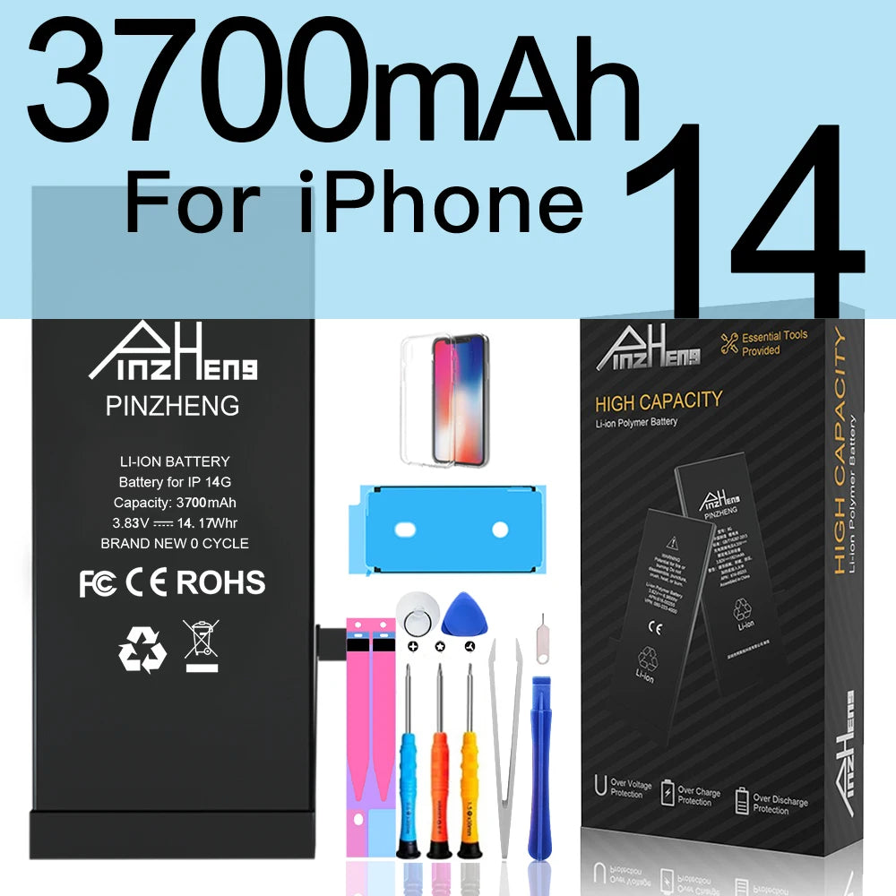 PINZHENG Real High Capacity Battery For iPhone 16 14 15 Pro Max 15 16 14 Pro 14 Plus 15 Plus 16 Pro Max Replacement Batteries