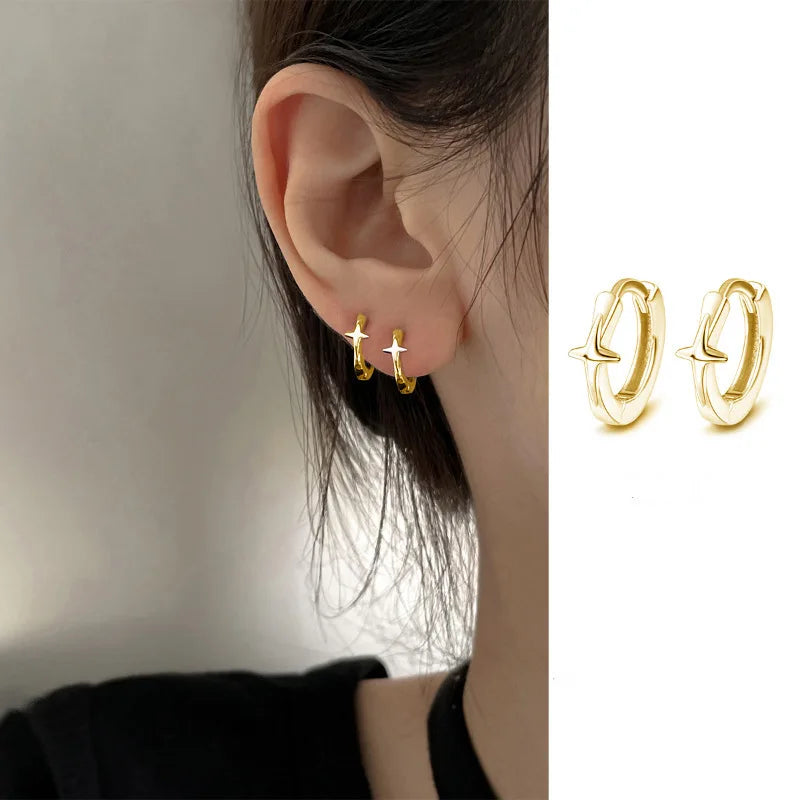 925 Sterling Silver Star Earring for Women Girl Personal Originality Trend Hip Hop Neutral Jewelry Gift Dropshipping