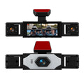Podofo 3.16'' Dash Cam Four Lens Video Recorder With 480p Left Interior, Right Interior, And Rear View Cameras With Loop Recording, Exposure Compensation Car Parking, Driving Assistance Camera Recorder