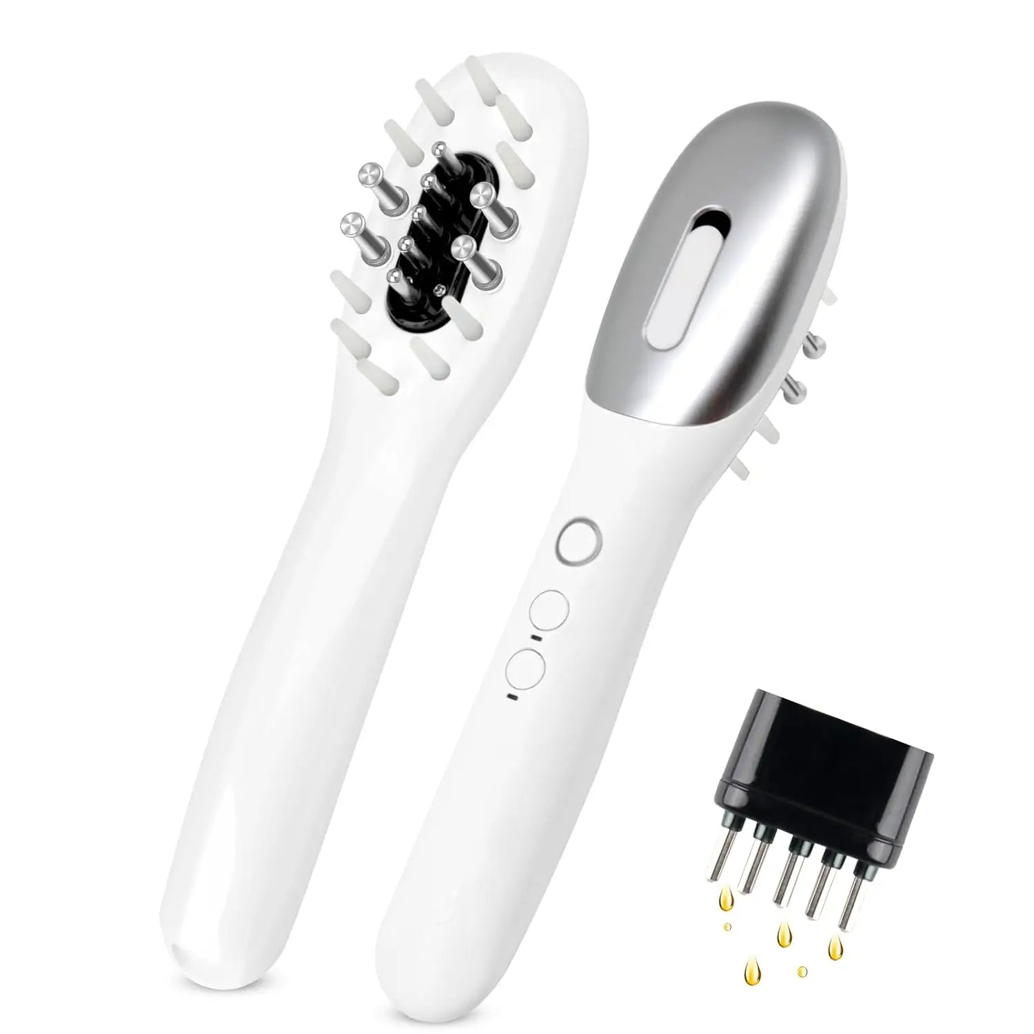 3 in 1 EMS Hair Growth Massage Comb with Hair Oil Dispenser Red Blue Light AntiHair Loss High Frequency Vibration Scalp Massager