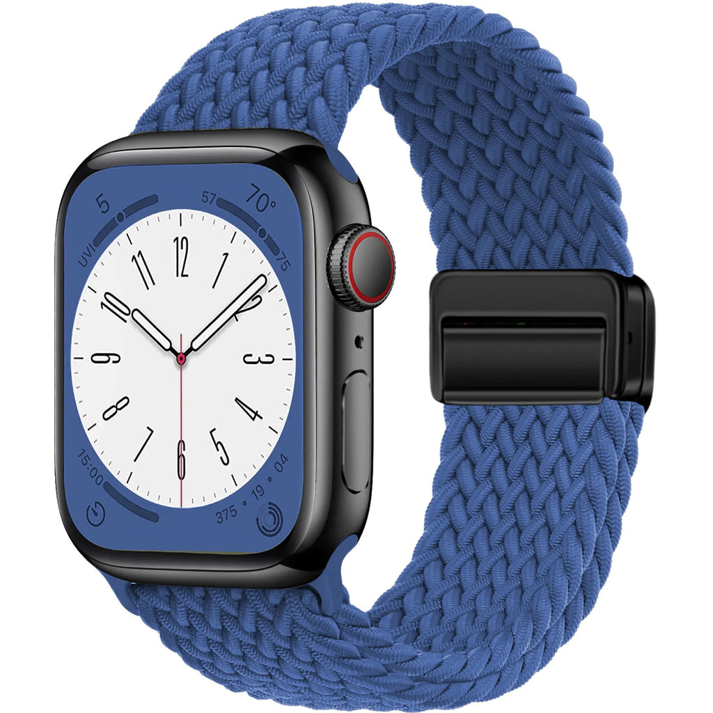 Nylon Strap For Apple Watch Band Ultra 44mm 40mm 45mm 49mm 41mm 44 mm magnetic buckle Braided Bracelet iWatch series 10 9 se 7 8