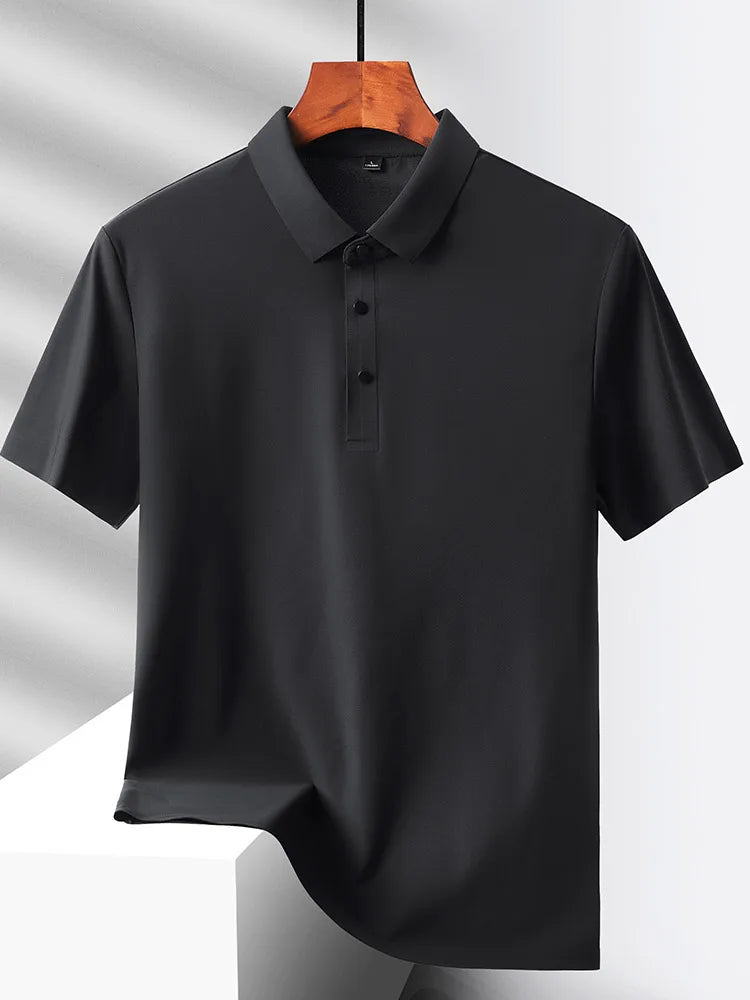 Selected popular nylon fabric, dad's summer clothing, middle-aged men's short sleeved T-shirt, summer ice silk quick drying, mid