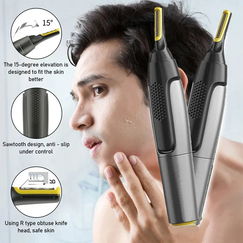 Electric Nose Hair Trimmer Waterproof Easy To Operate Ear Trimmer Safe Face Care Rechargeable Nose Hair Trimmer For Men
