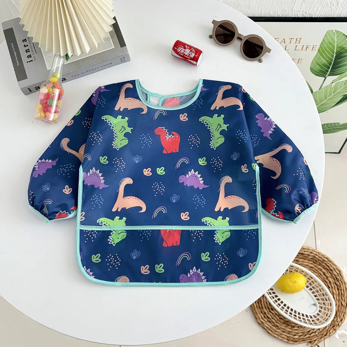 Waterproof Full Sleeve Baby Bibs Children Apron Long Sleeve Feeding Smock Kids Eating Breastplate Infant Scarf Clothing