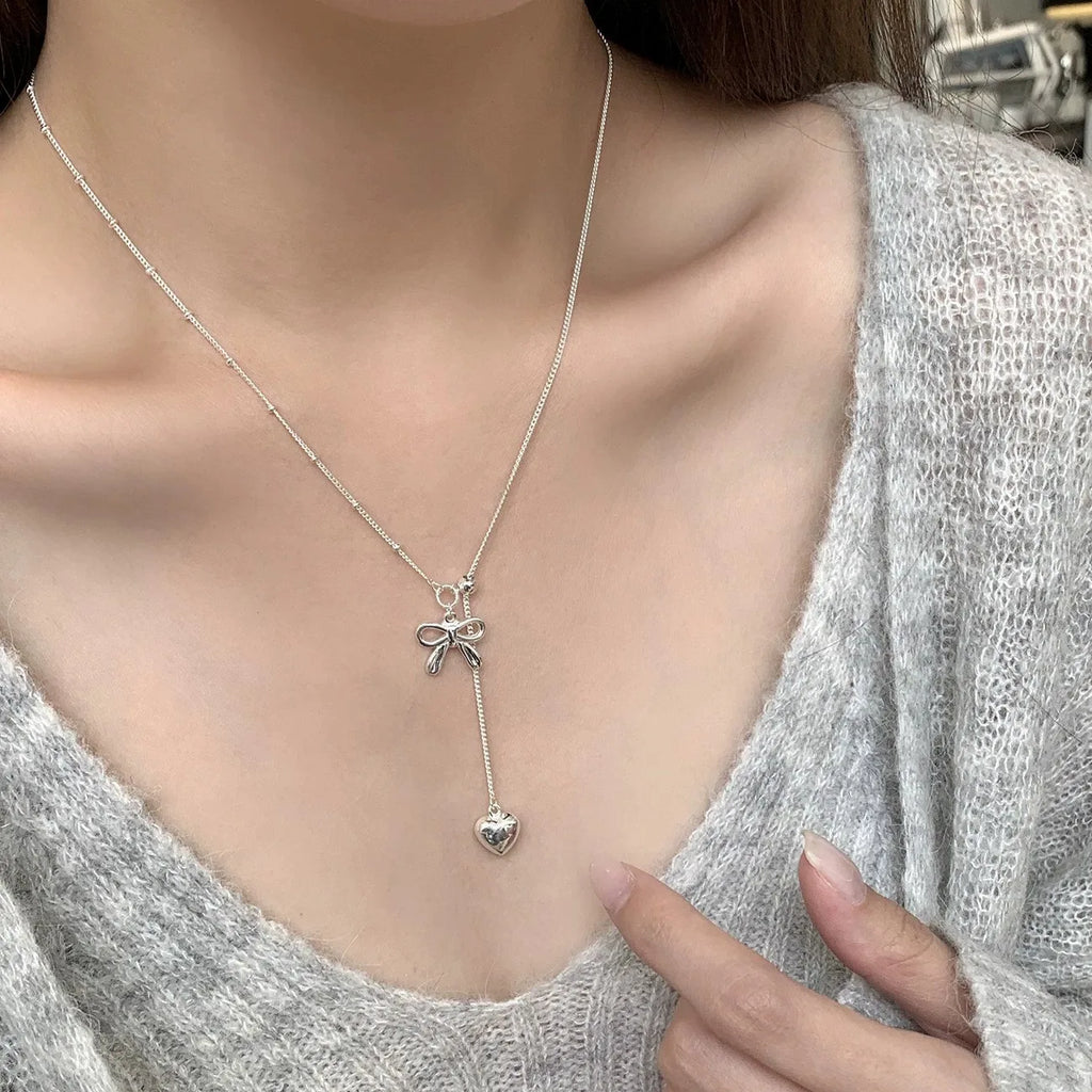 S925 Sterling Silver Necklaces For Women Simple Chain Fashion Minimalist Pendant Necklaces Adjustbale Necklace Birthday Gift