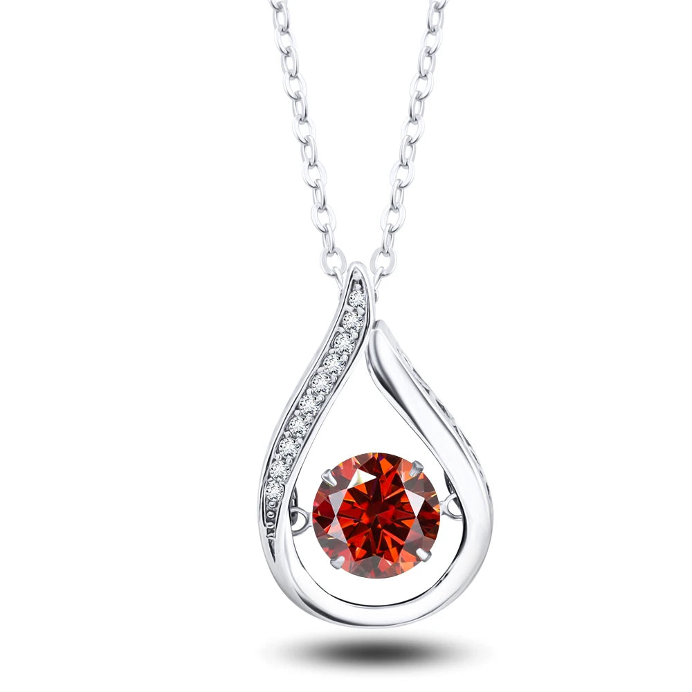 VVS1 D Color Moissanite Necklace For Women Fine Jewelry 925 Sterling Sliver Chain Plated 18k White Gold