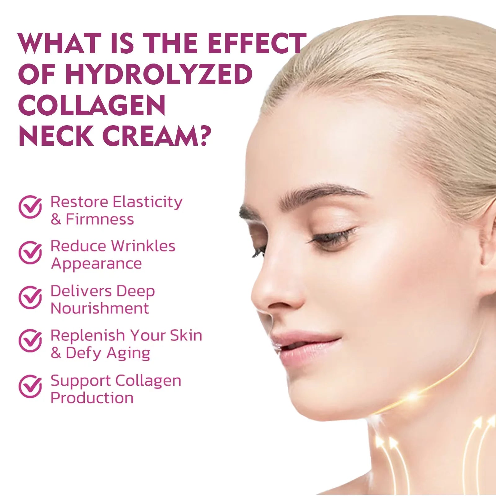 Neck Cream Wri-nkle Smooth Anti Ag-ing Cream Reduce Fine Line Double Chin Lifting Firming Neckline Cream Skin Care Products 40g