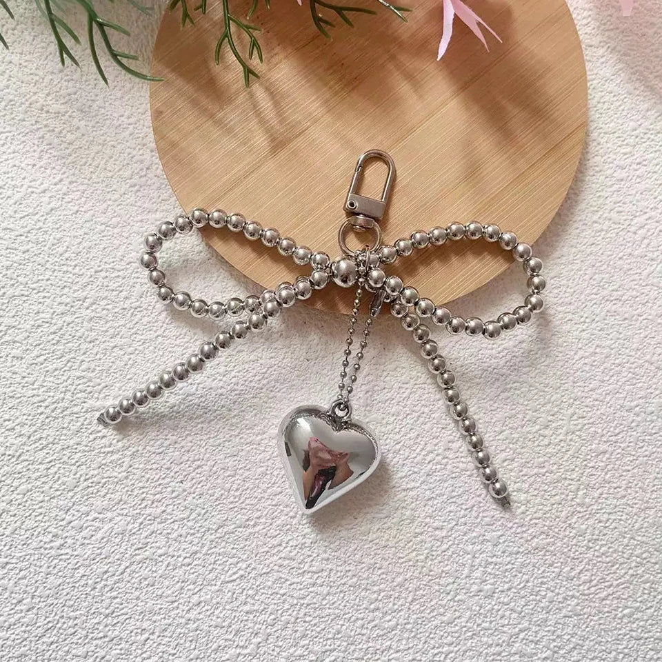 Beauty Pearl Bow Strap Love Pendant Sweet And Versatile Keychain Backpack Pendant For Women