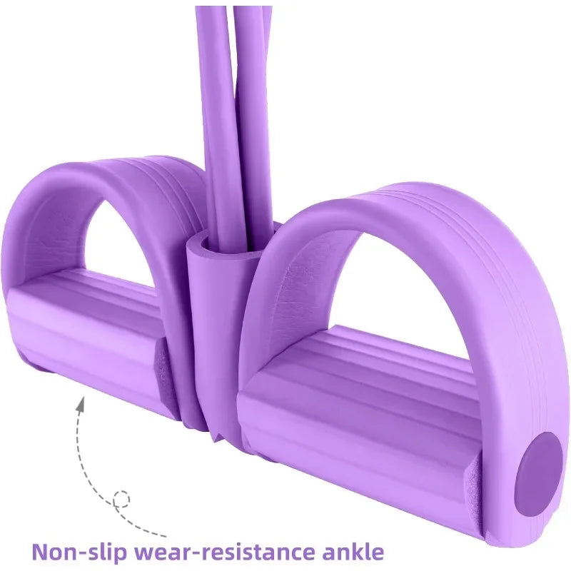 4-Level Resistance Band Tensioner with Non-Slip Handles - Home Fitness Equipment for Abdominal Muscle Training Yoga Abdominal