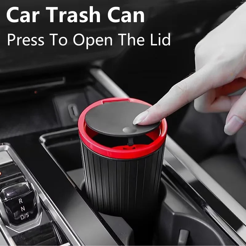 Universal Mini Car Trash Bin Can - Auto Dust Organizer Interior Rubbish Bag Garbage Container Storage Box for Vehicle Interior