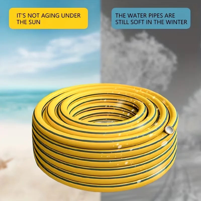 5/10/20m Heavy-Duty Rubber Garden Hose - Scratch & Wear Resistant, Leak-Proof, All-Season for Home, Balcony & Car Washing