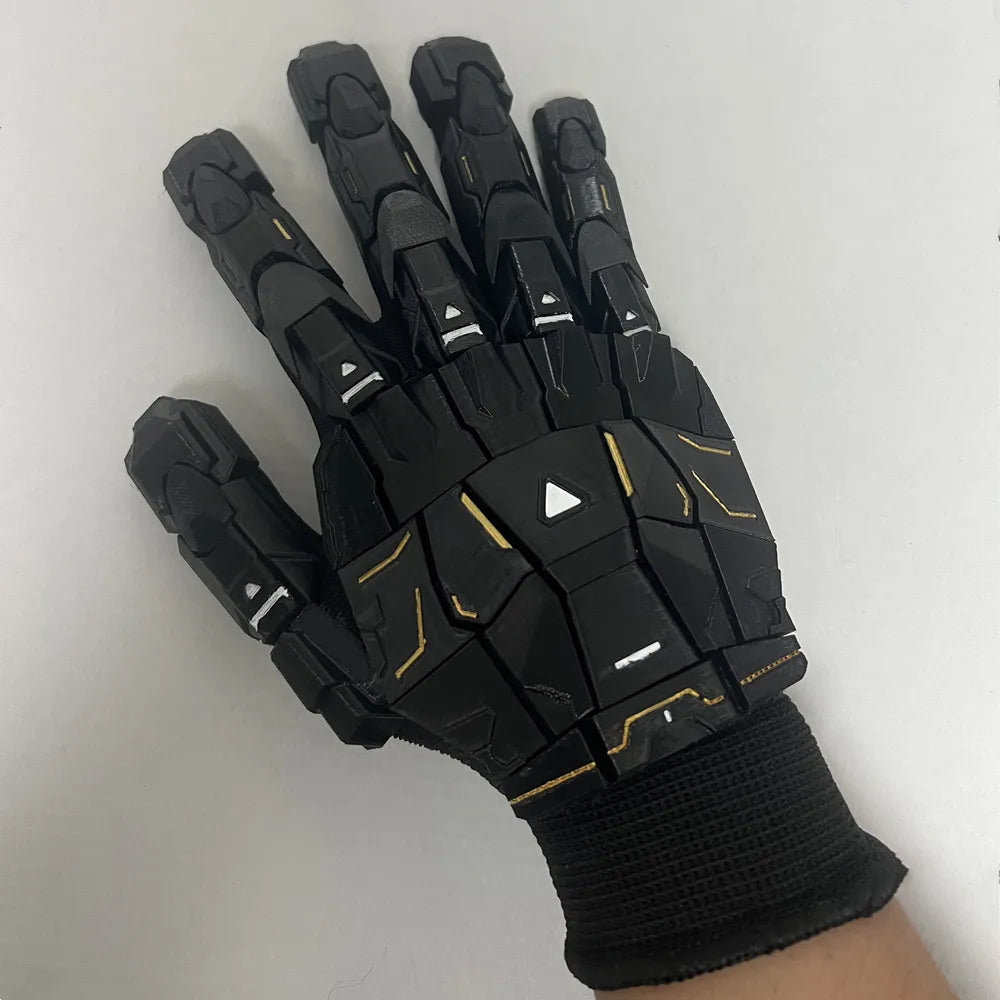 Gothic Techwear Exoskeleton Gloves 3D Printing Handmade Gluing Punk Mechanical Gloves Wearable Hand Armor Cosplay Props