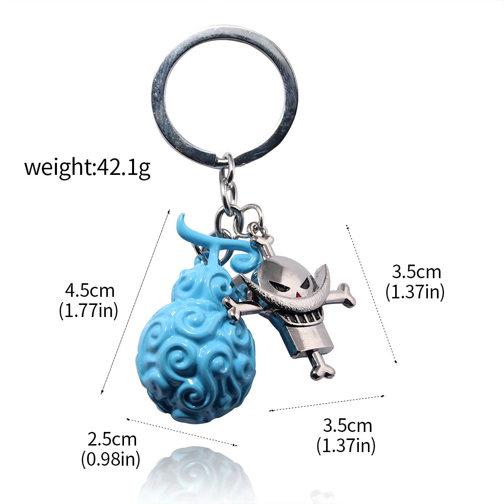 One Piece Luffy Straw Hat Keychain Rotatable Zoro Skull Metal Pendant Role-Playing Decorative Accessories Fan Jewelry Gift