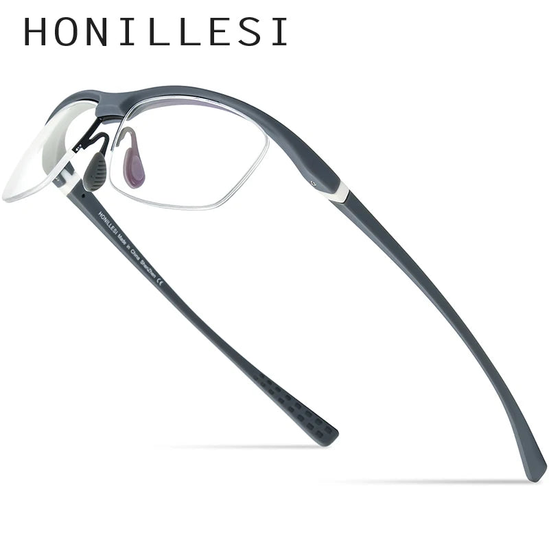 HONILLESI TR90 Glasses Men Brand Designer Semi Rimless Ultralight Bicycle Eyeglasses Frame Half Rim Sports Japanese Eyewear 7027