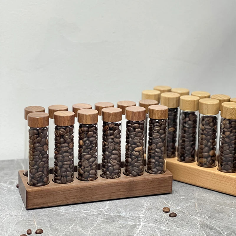 Coffee Beans Storage Container Tube Display Rack Tea Bottle Glass Single Dose Espresso Accessory Coffeware Set Barista Tool Gift
