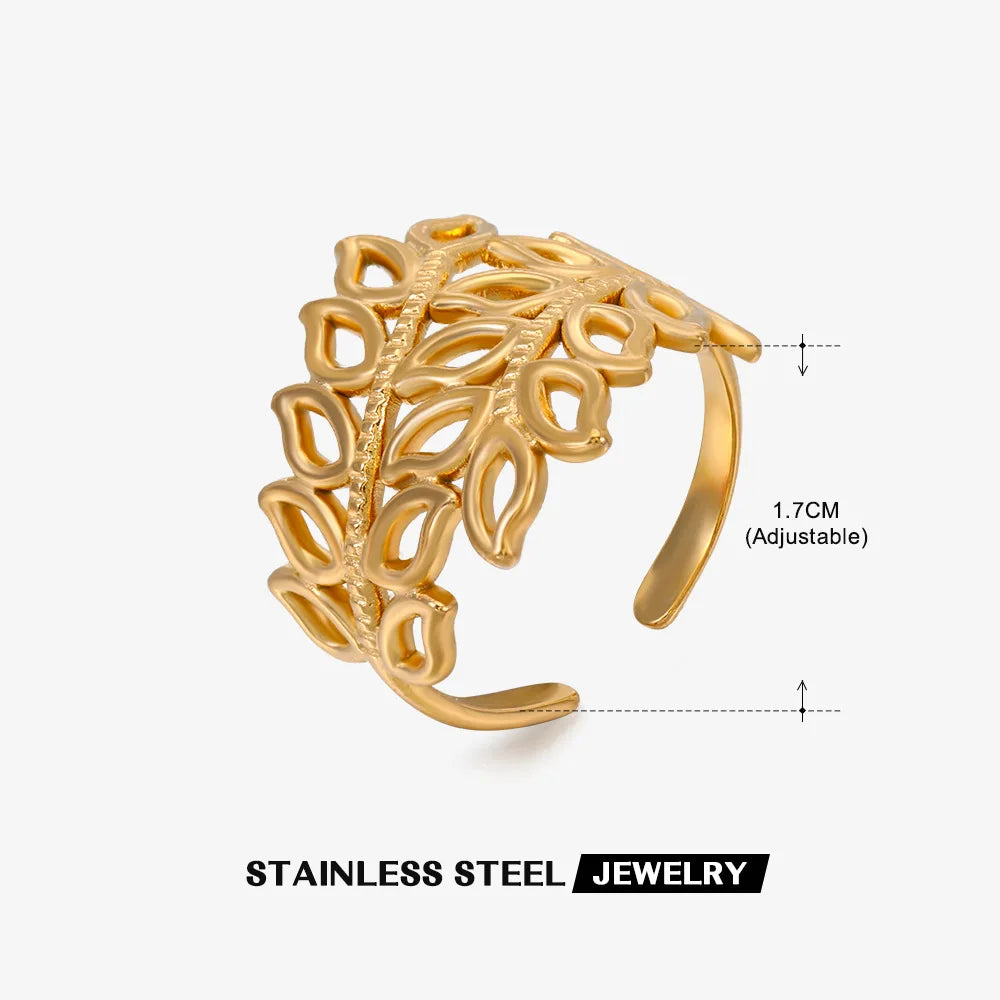 316L Stainless Steel Rings for Women Gold Color Women's Ring Male Finger Wedding Luxury Quality Jewelry Accessories 48 Style