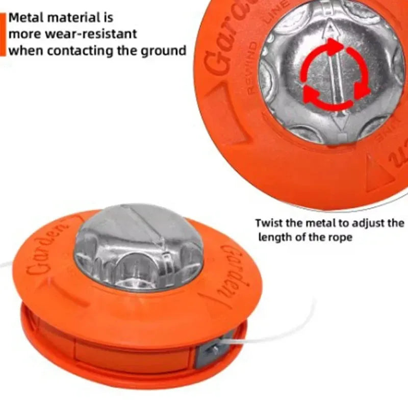 Universal M10 Bump Spool Aluminum Grass String Trimmer Head with 2 Lines Cutter Head for Brush Cutter Lawn Garden Tools