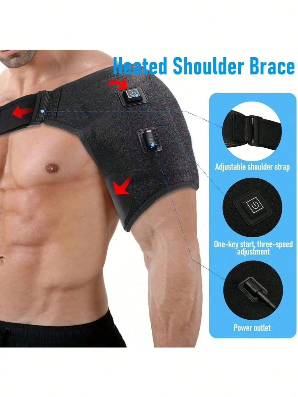 2026 Heated Shoulder Massager with 3 Intensity Levels, Wearable Heating Pad for Neck and Back Relaxation.