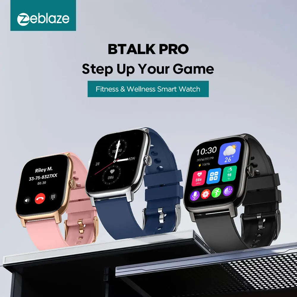 Zeblaze Btalk PRO Voice Calling Smart Watch 1.91'' HD Display Heart Rate SpO2 & Stress Monitor Multiple Sports Modes Smartwatch