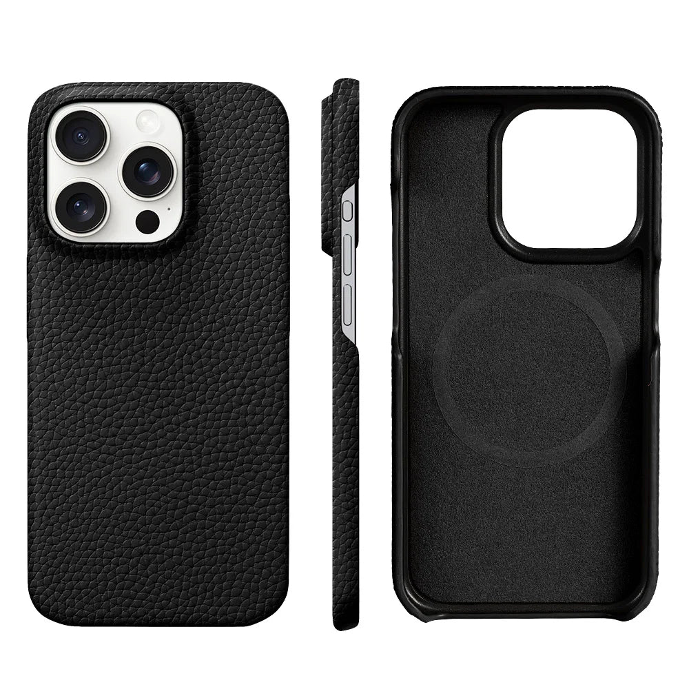 LANGSIDI Natural Cowhide Leather for Magsafe Case for iPhone 16 15 17 18 Pro Max 15Pro 16Pro Luxury Magnetic Phone Back Cover