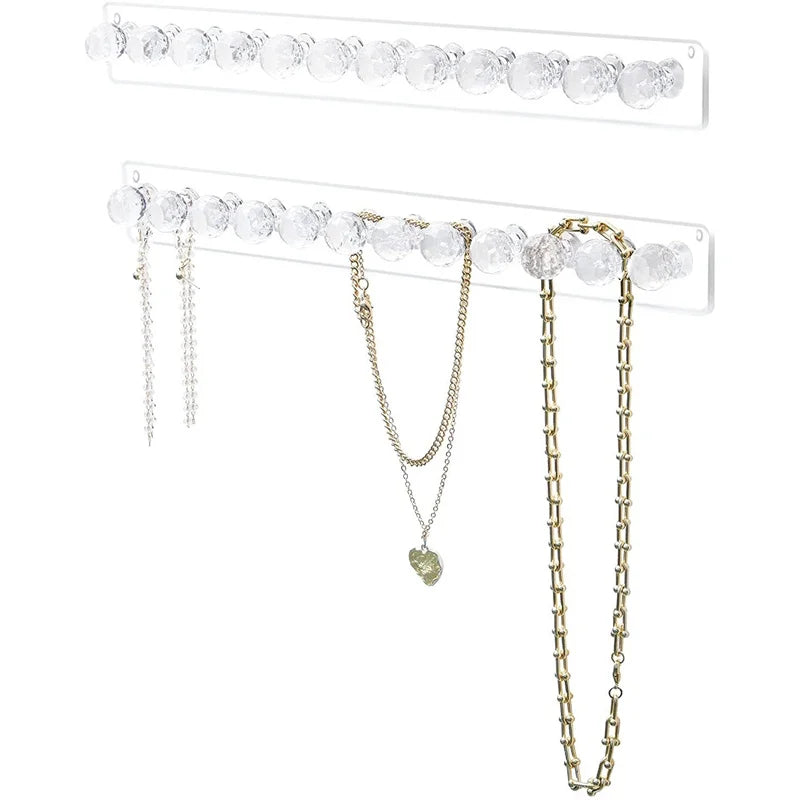Transparent Acrylic Jewerly Storage Rack Earring Necklace Hanger Holder Wall Mounted Jewerly Display Stand Organizer For Women