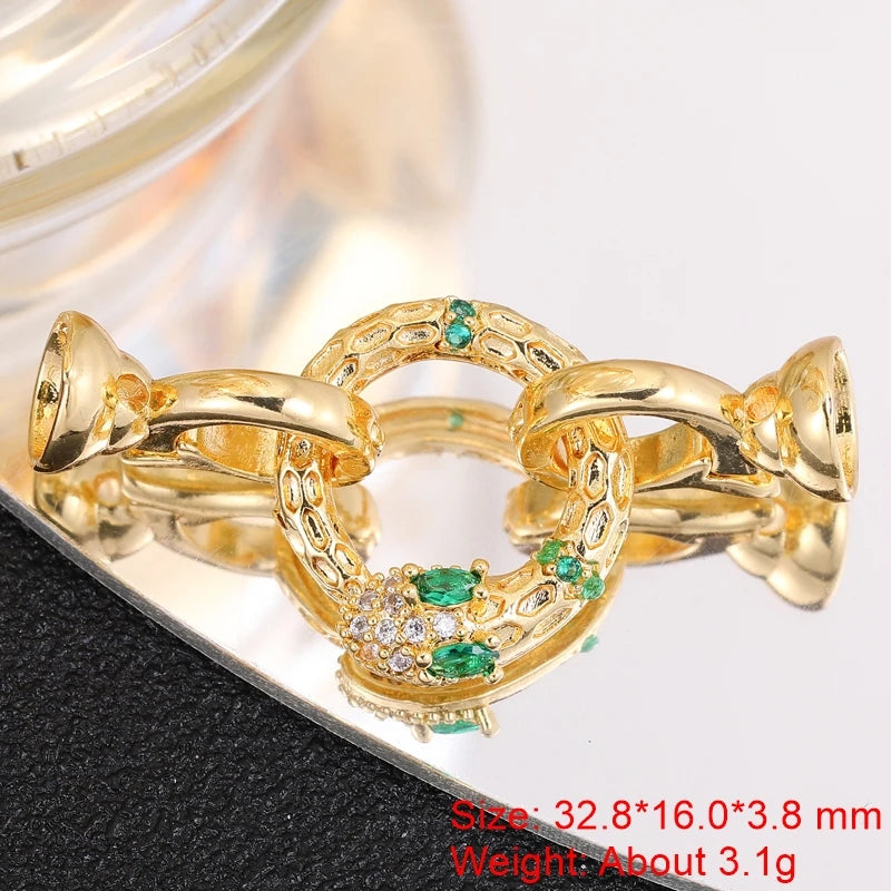 Juya 18K Gold Plated Decorative Fasteners Connector Locks Pearls Clasps Accessories For DIY Needlework Beads Jewelry Making