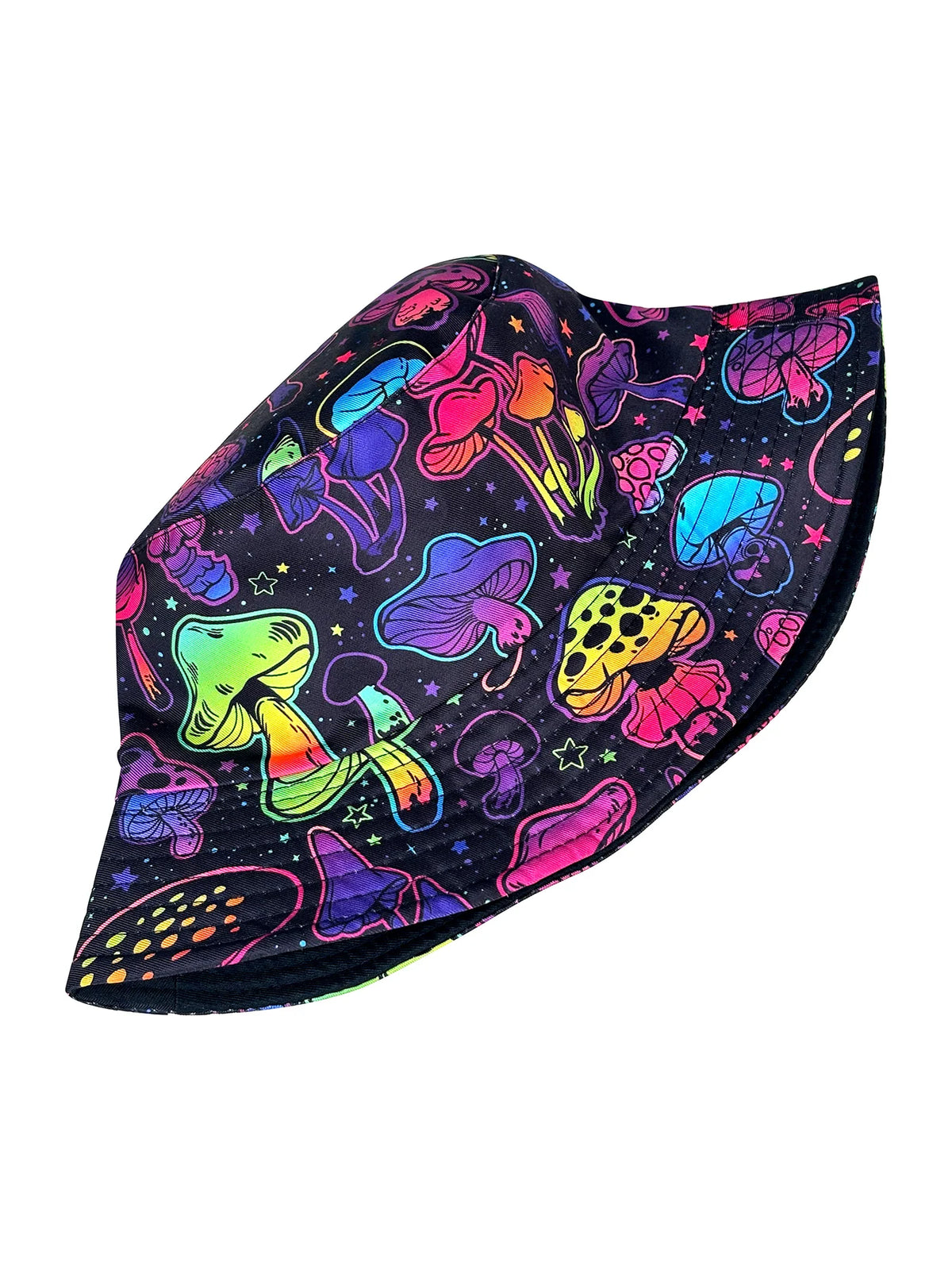 Dreamy Colorful Mushroom Bucket Hat, Reversible Sun Hat, Foldable Stylish Bucket Hat, All-Season Bucket Hat, Suitable for Outdoor Activities and Beach Adventures