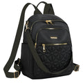 Elegant Quilted Nylon Women Backpack Gold Hardware Rucksack Multi‑slot Shoulder Bag For Casual Shopping Travel Activities