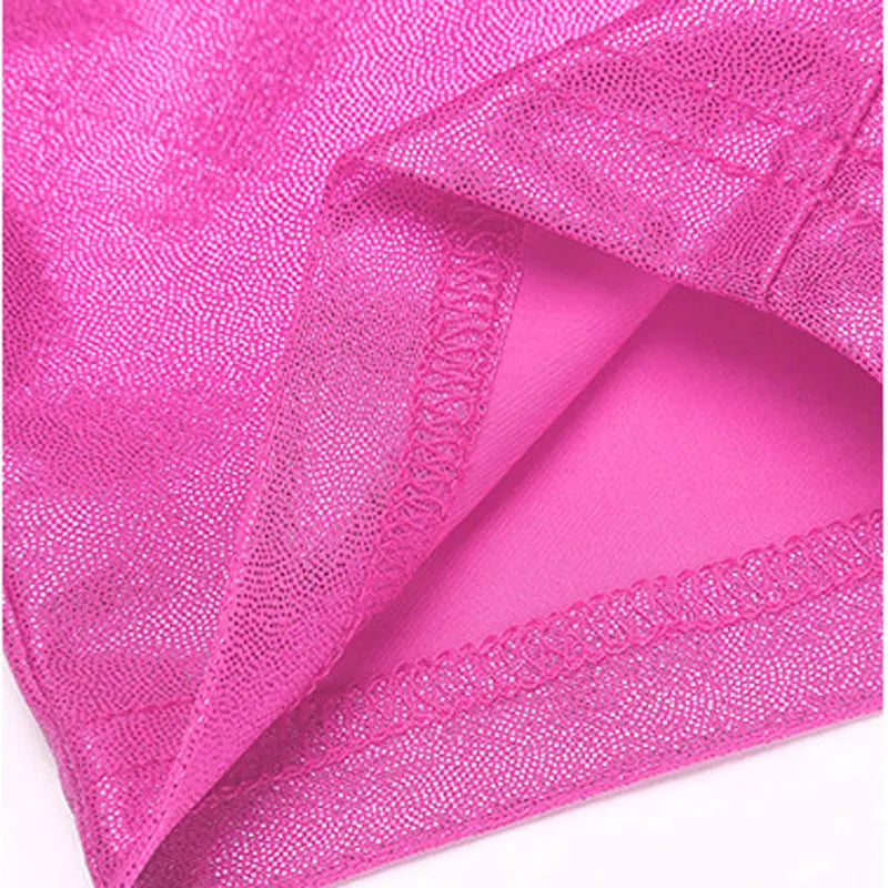 Dance Shorts for Girls Kids Bronzing Metallic Pants Elastic Children Glossy Gymnastic Dancewear Blank Solid Sports Shiny Glitter
