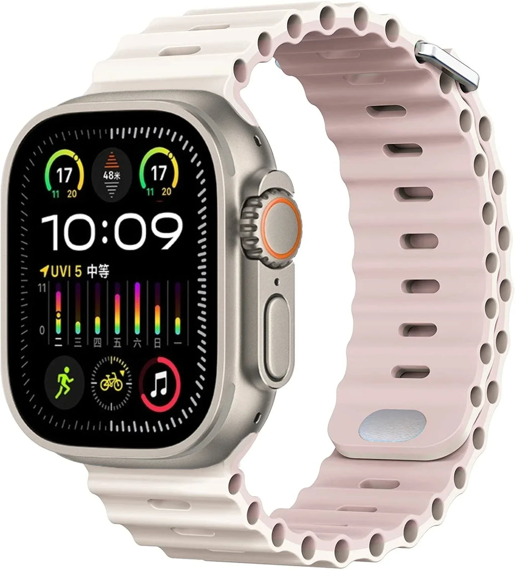 Ocean Silicone Strap For Apple Watch UItra 3 1 2 49mm 10 9 8 7 11 46mm 42mm 45mm 41mm Bracelet Wristband iWatch 6 5 4 SE3 44mm