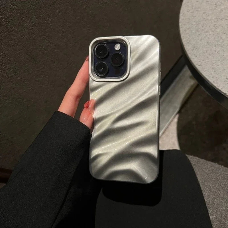 Soft Water Ripple Pattern Phone Case For iPhone 11 12 13 14 15 16 17 18 Pro Max X Xs Max XR 7 8 Plus Air Bumper Cases Cover