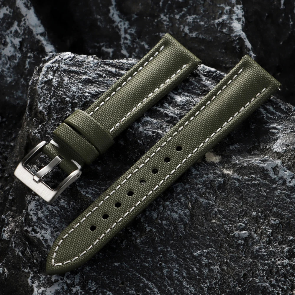 Nylon Canvas Watch Strap 18/19/20/21/22mm for Omega for Blancpain Sailcloth Waterproof Band Quick Release Leather Wrist Bracelet
