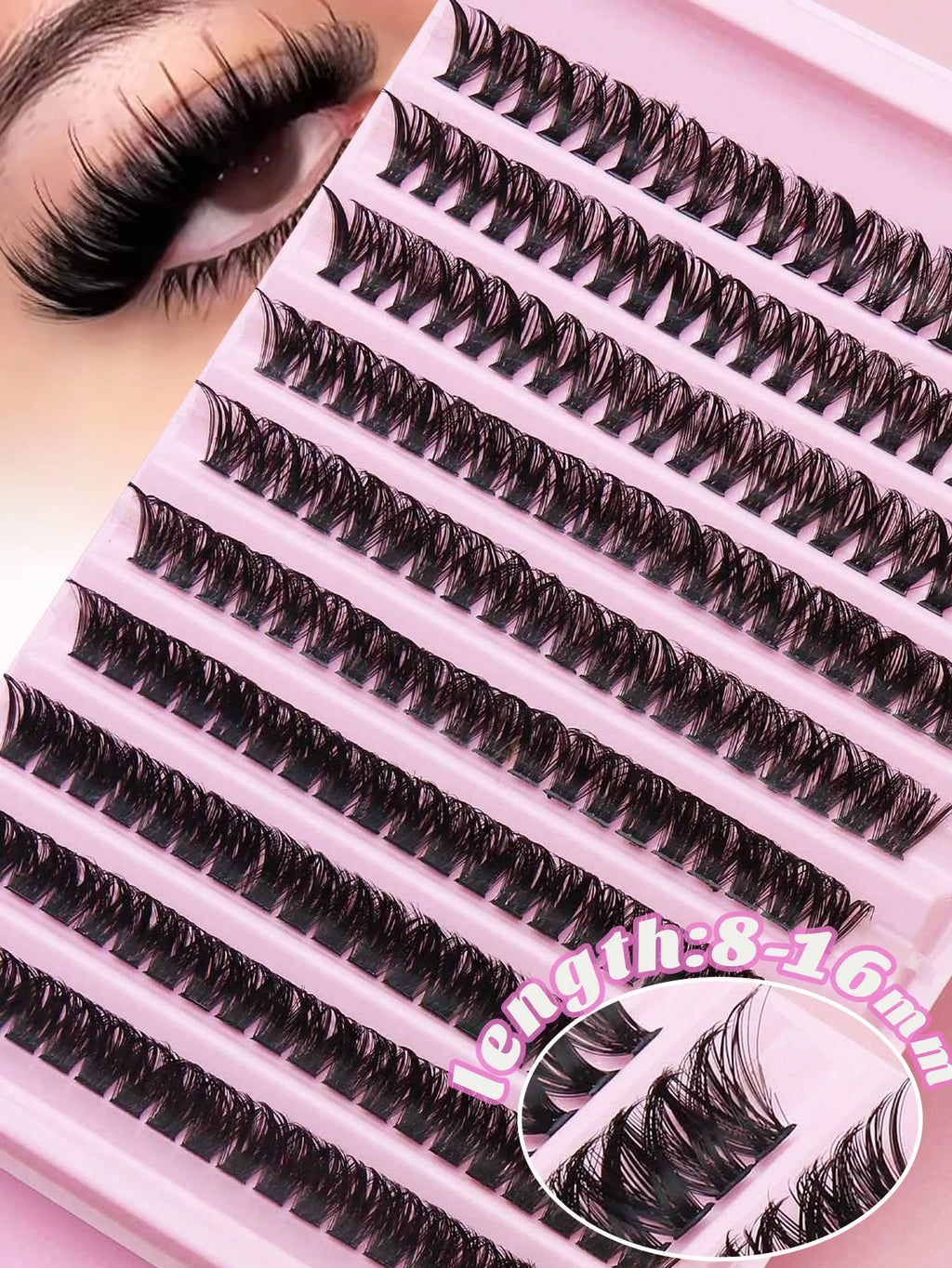 Ayr 80PCS C Curl Brown Style Eyelash Extension Winged Individual Lashes Natural Segmented Eyelash Bundles Makeup Tools