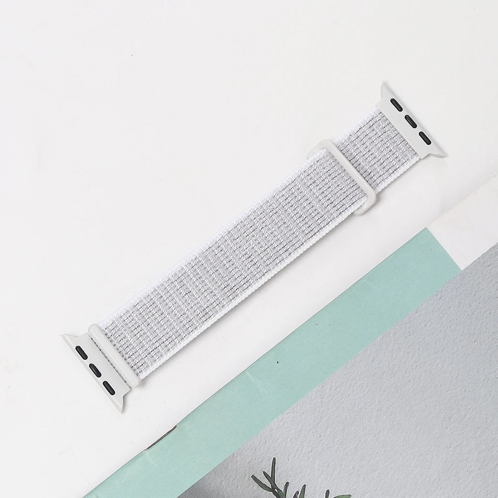 Nylon Strap For Apple Watch Band Ultra 2 49mm 45mm 41mm 44mm 42mm 38mm Adjustable Elastic Bracelet For iWatch Series 9 8 7 6 5 4