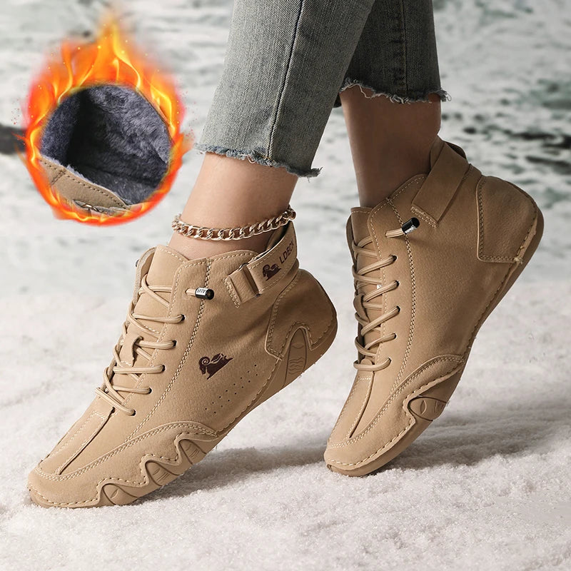 Women's High Top Sneakers Outdoor Casual Walking Boots for Autumn Free Shipping Ankle Boots Fashion Anti Slip Hiking Shoes Woman