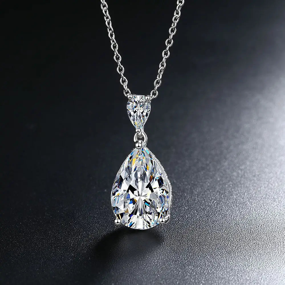 New 925 Sterling Silver VVS1 Moissanite Necklace Heart Pendant Chain Fine Jewelry for Woman Wedding Sparkling Classic Party Gift