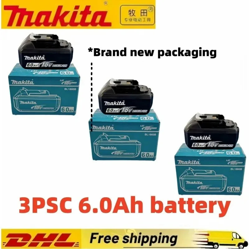 100% Genuine 18V Makita 6Ah Makita Battery BL1840 BL1830B BL1850B  Replacement Lithium Battery