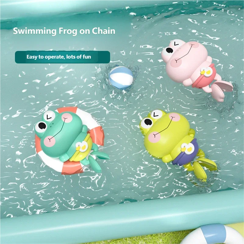 Gowinbaby Clockwork Frog Bath Toy Kids Floating Swimming Frog Children Bathtub Play Toy
