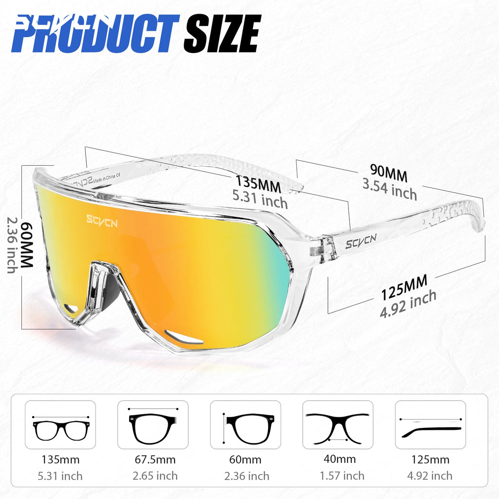 SCVCN Cycling Glasses UV400 Photochromic Sunglasses Men Sun Mountain Bike Road Bicycle Eyewear Sports Running MTB Cycle Gogg