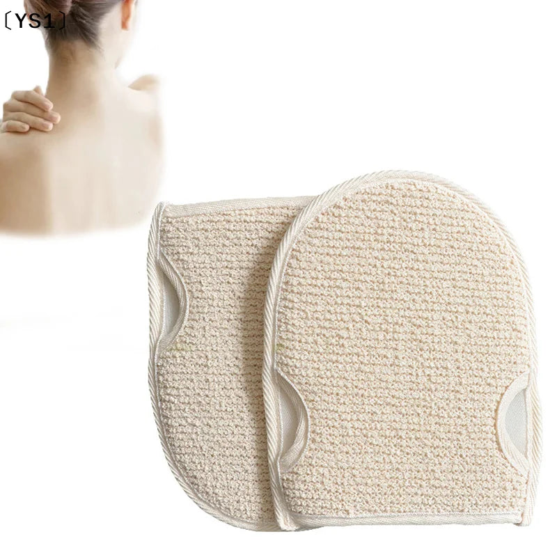 〔YS1〕Soft Natural Loofah Glove Double Sided Body Scrub Sponge Pad For Shower Spa Skin Clean Bath Mitt