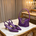 women nigerian italian shoes and bags set decorated with rhinestone shoe and bag set for nigeria party italy wedding shoe female