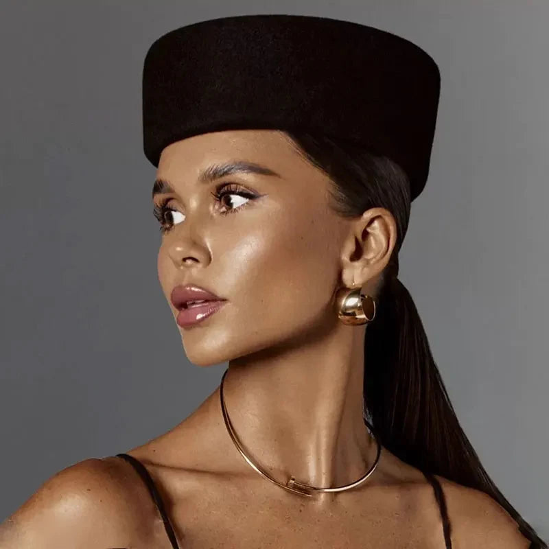 2026 Hot Pink Felt Leopard Round Beret for Women Fashion Female Hat French Top Cap Ladies Wedding Painter Pillbox Fascinator Hat