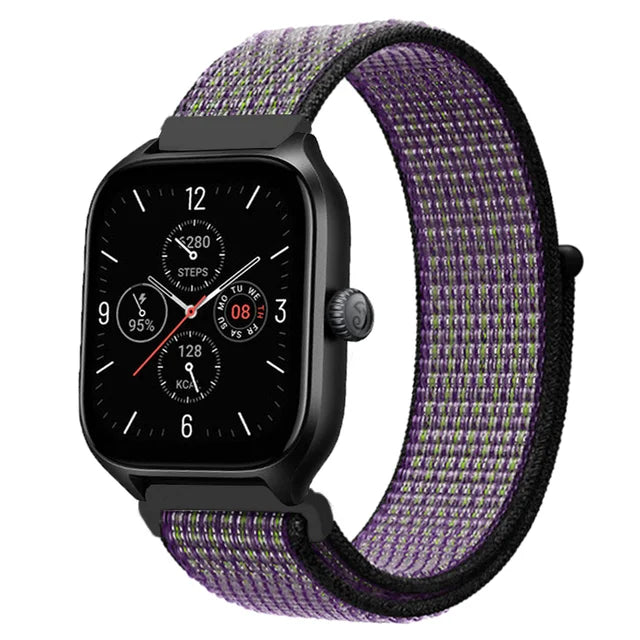 20mm 22mm Nylon Loop Strap for Amazfit GTR 47mm/GTR4 3 Pro/GTS 4 mini/3 Bracelet for Amazfit Balance 3 2/bip 5 6 Max/Stratos 2 3