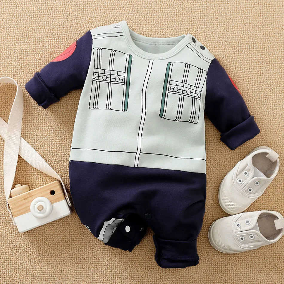 Baby Girl Boy Costume Anime Clothes Newborn Romper Infant Luffy Akatsuki Vegeta Cosplay Jumpsuit Toddler Halloween Costume 0-18M
