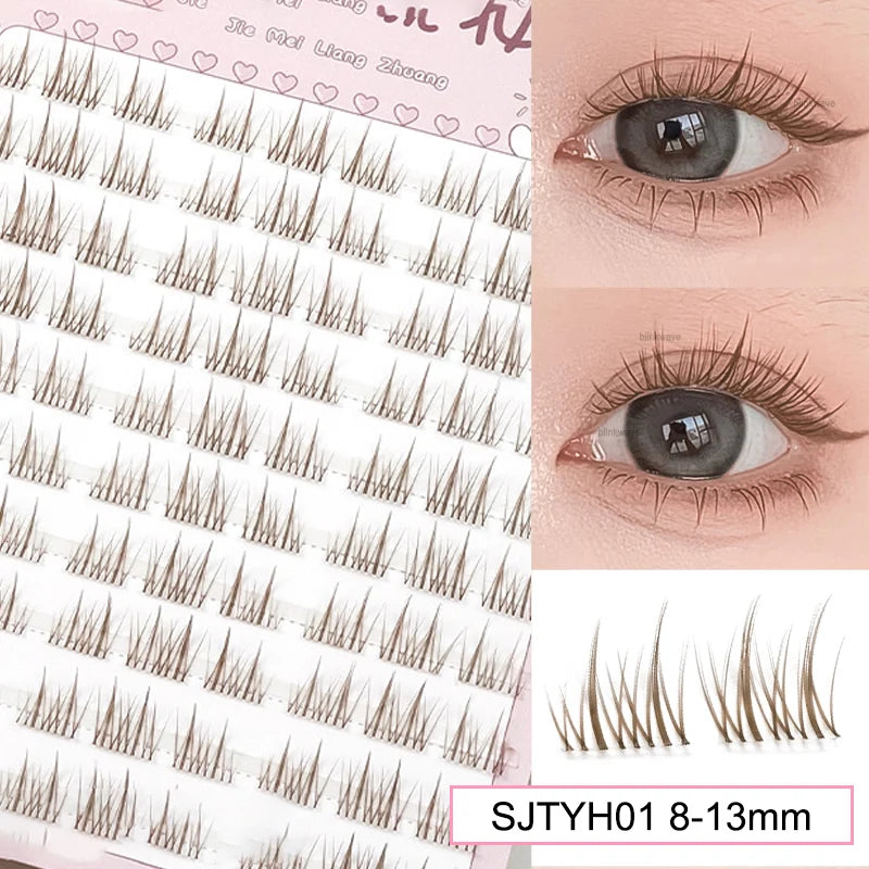 Sunflower Lashes Brown Manga False Eyelashes Natural Soft  Large Capacity Anime Eyelashes Douyin Wanghong Makeup Anime Eyelashes