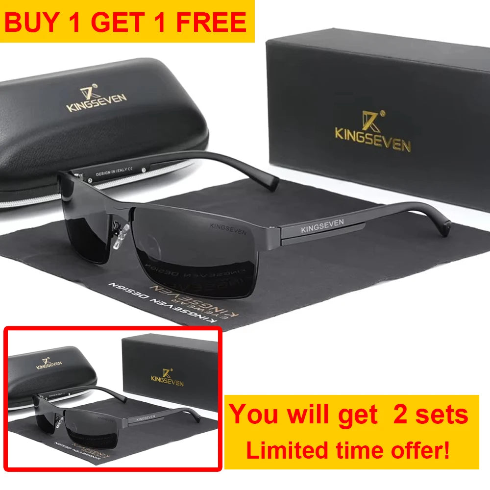 KINGSEVEN Men Polarized Sunglasses Design Women Sun Glasses UV400 Anti-glare Driving Square Eyeglasses